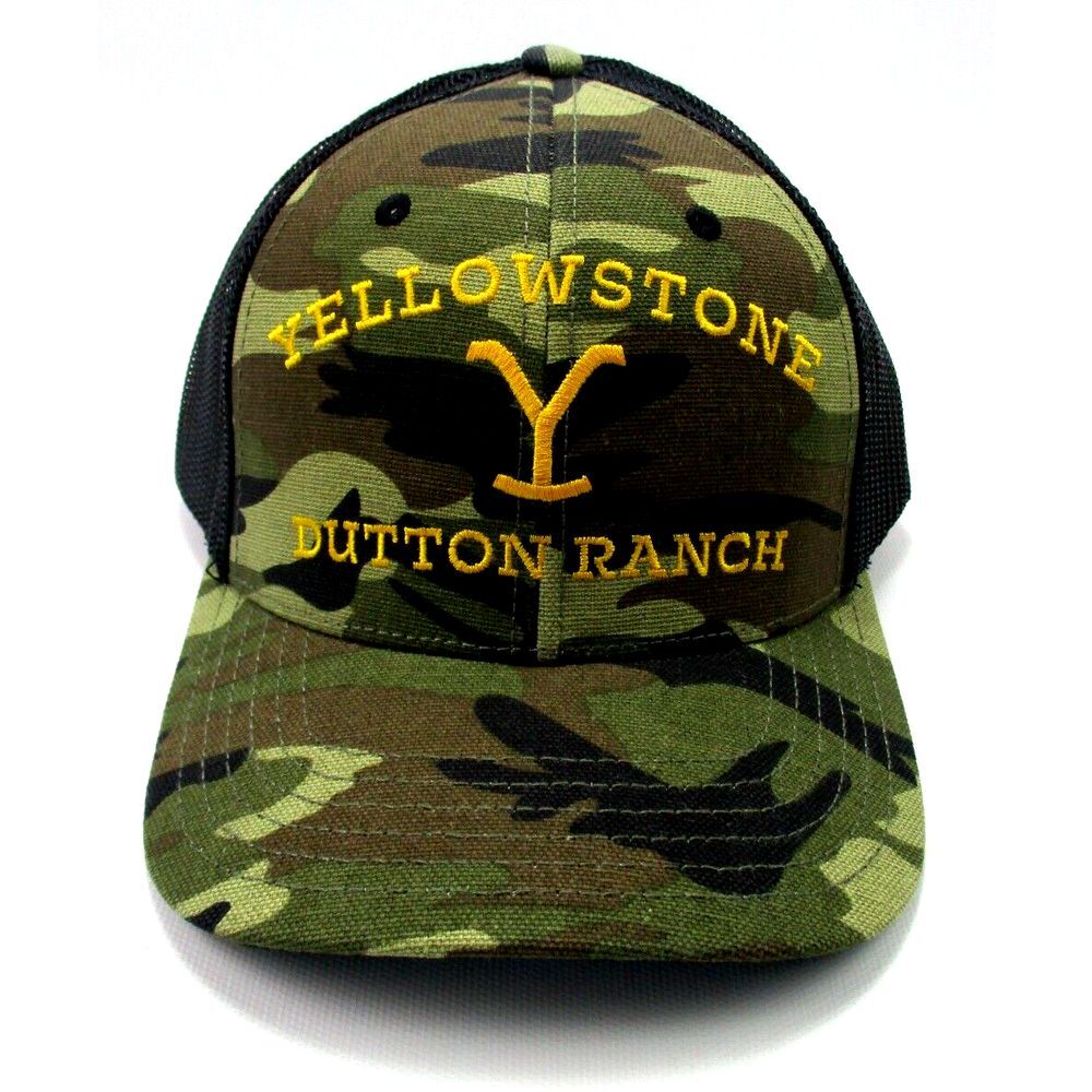 Yellowstone Dutton Ranch Camo Mesh-Back Snapback Trucker Hat Cap NEW with tags